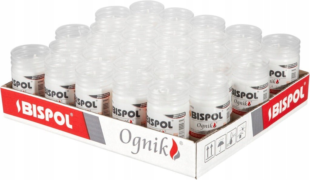 Wkłady do zniczy parafinowe BISPOL WP0 36H 30szt.
