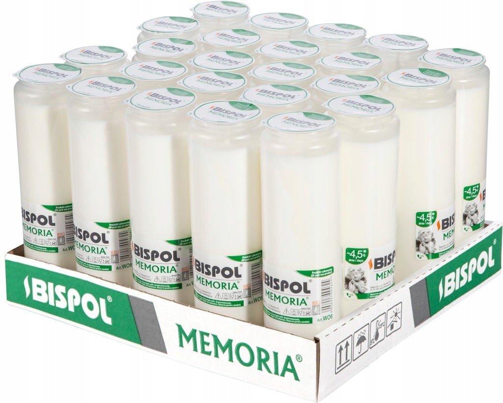 Wkłady do zniczy olejowe 24szt bispol memoria w06 108h
