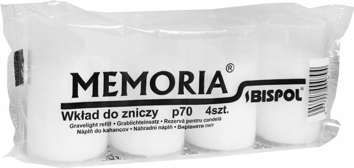 Wkłady do zniczy parafinowe BISPOL P70 22H 4szt.