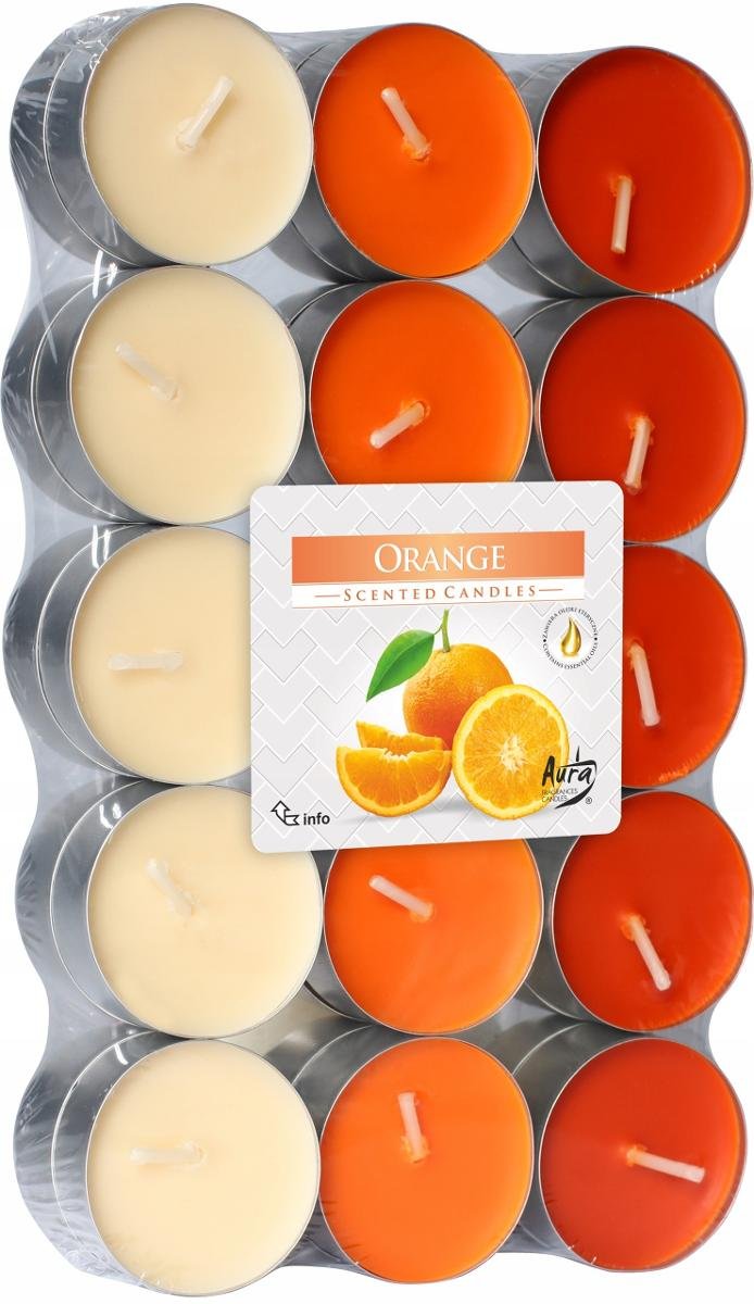Bispol świece zapachowe 30szt pomarańcza