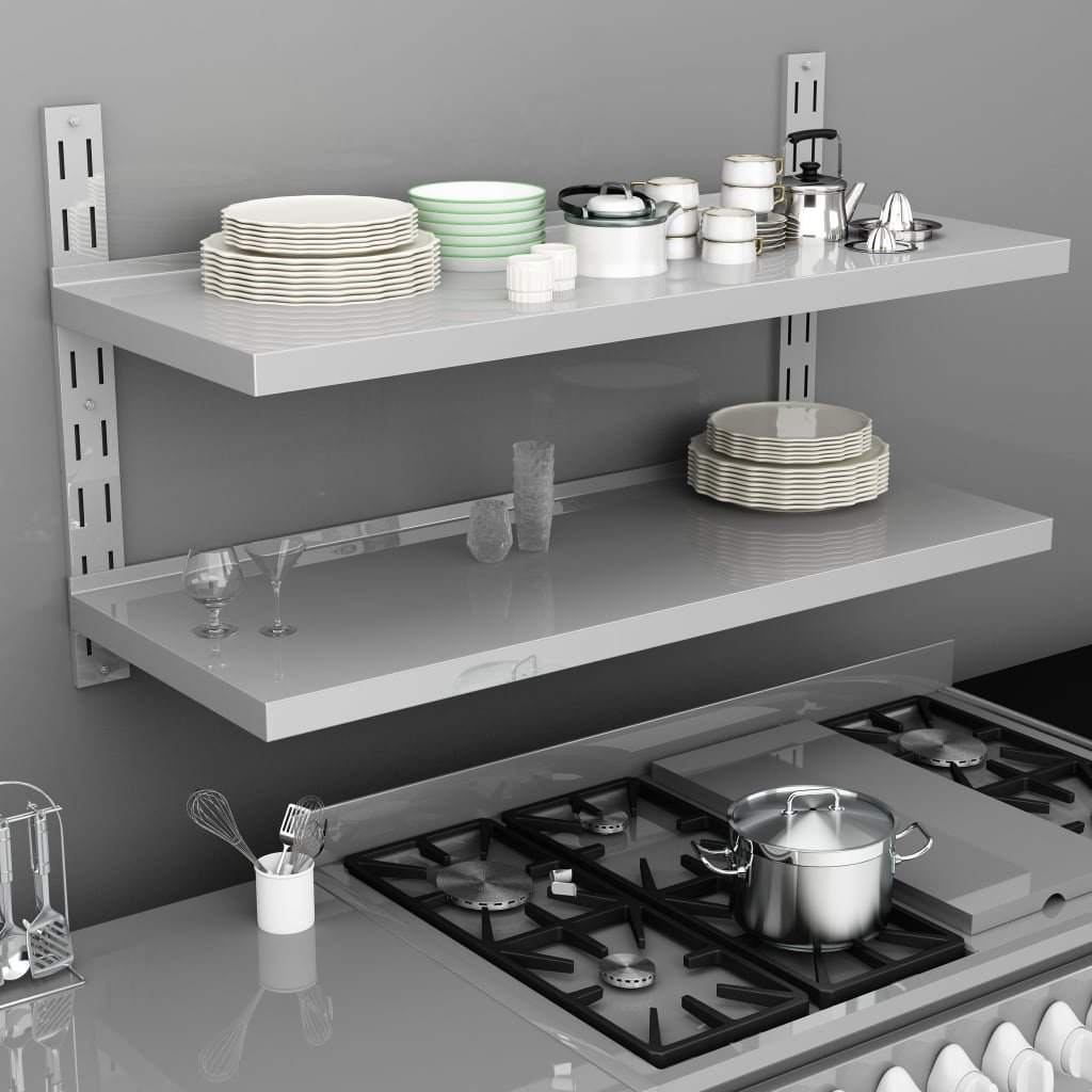 vidaXL vidaXL 2-poziomowa półka wisząca, stal nierdzewna, 120 x 30 cm