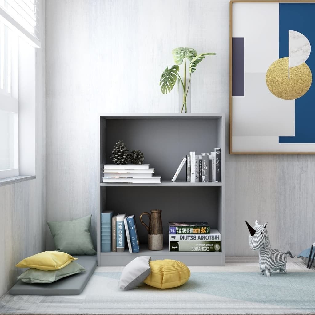 vidaXL Regał na książki, szary, 60 x 24 x 74,5 cm, płyta wiórowa