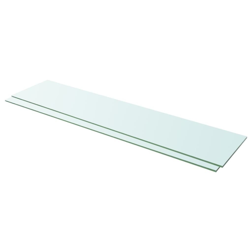 vidaXL vidaXL Półki, 2 szt., szklany, przezroczysty panel, 110 x 25 cm