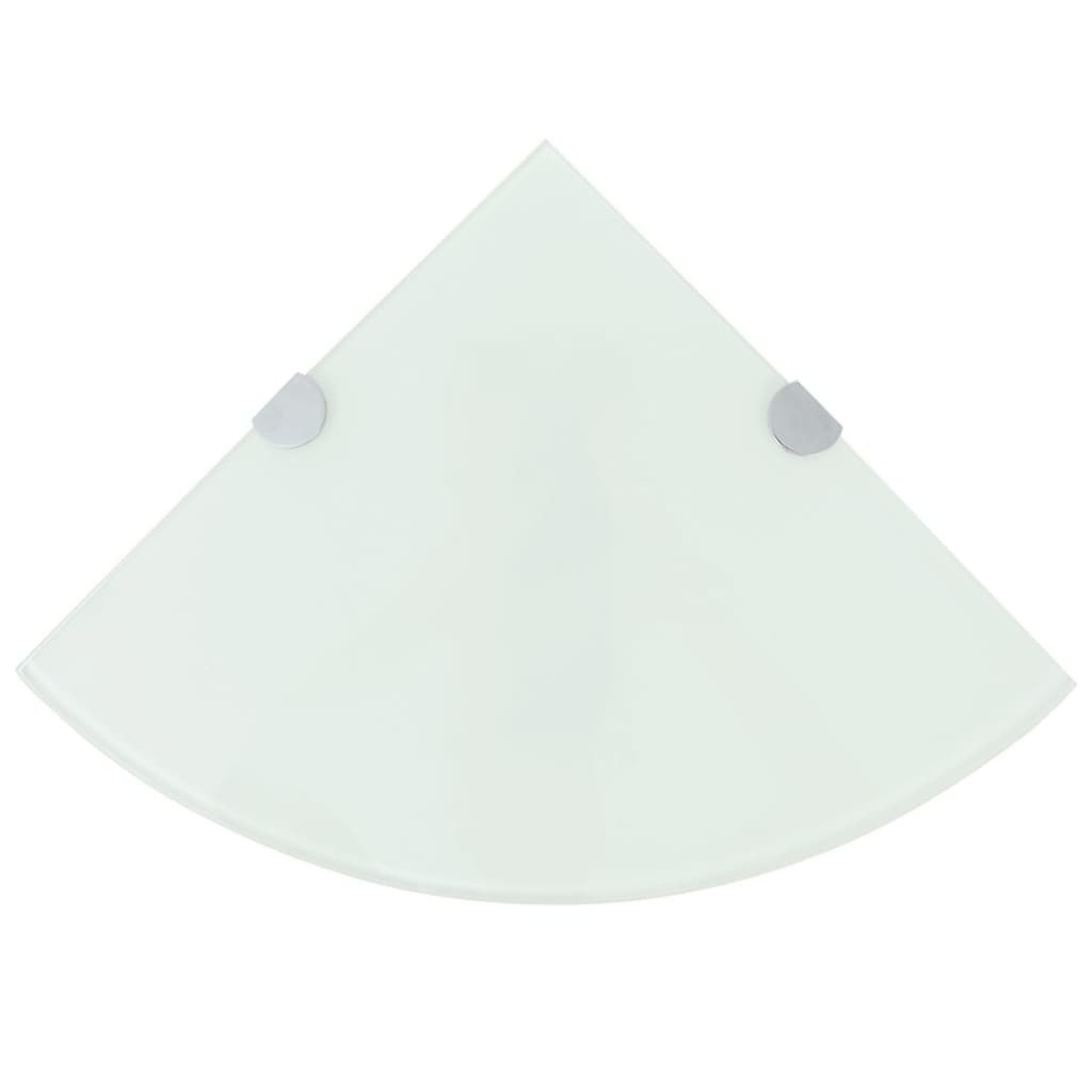 VidaXL Lumarko Półki narożne, 2 szt., chromowane wsporniki, szklane, 25x25 cm 3051598   VidaXL