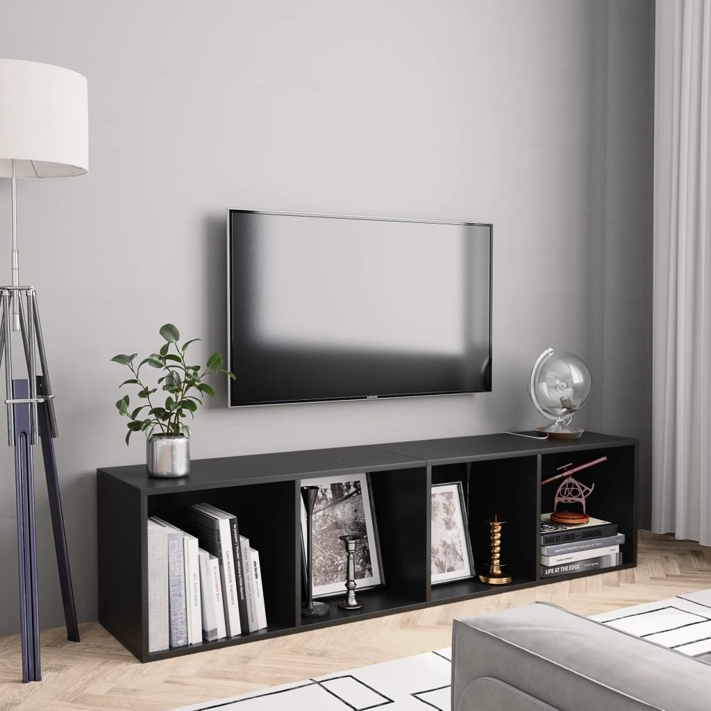 vidaXL Regał na książki/szafka TV, czarny, 143x30x36 cm