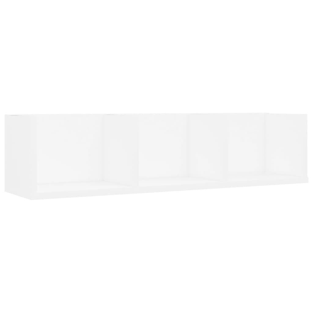 vidaXL vidaXL Półka ścienna na płyty CD, biała, 75x18x18 cm, płyta wiórowa