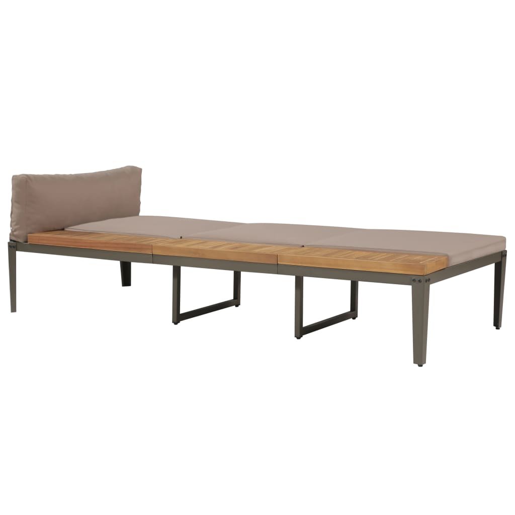 Leżak z poduszkami VIDAXL, brązowe, 200x80x(36-80) cm