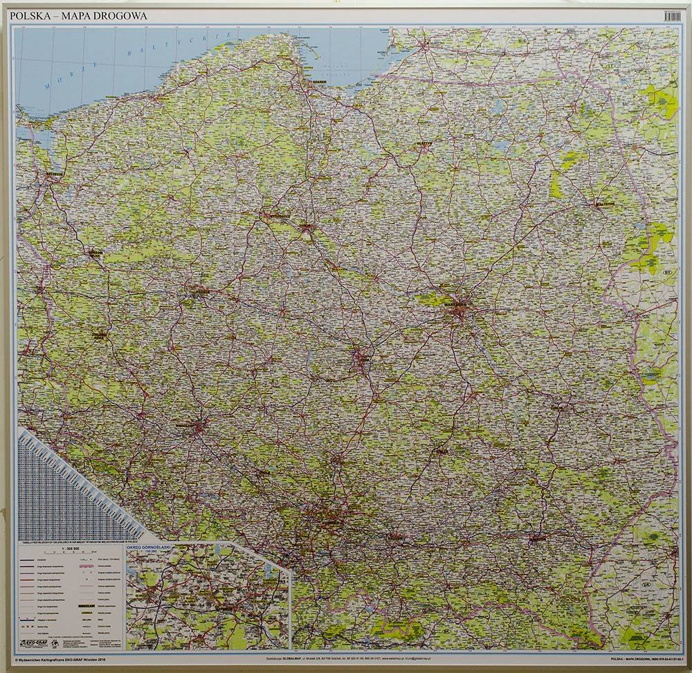 EkoGraf, mapa ścienna samochodowa Polska, 1:500 000