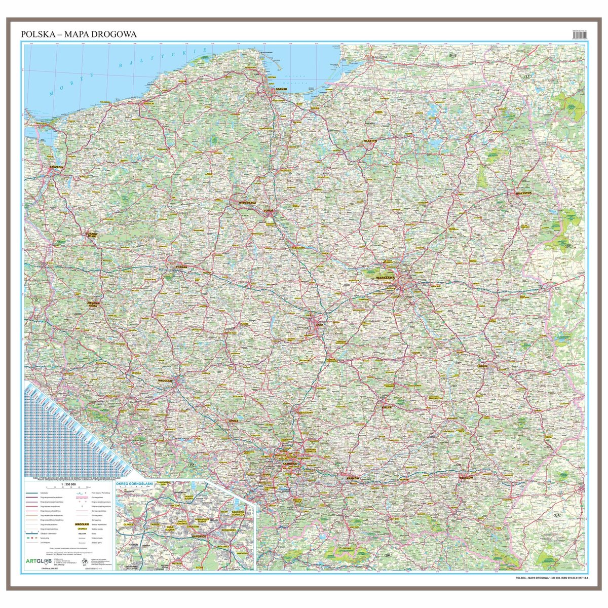 EkoGraf, mapa ścienna drogowa Polska, 1:350 000
