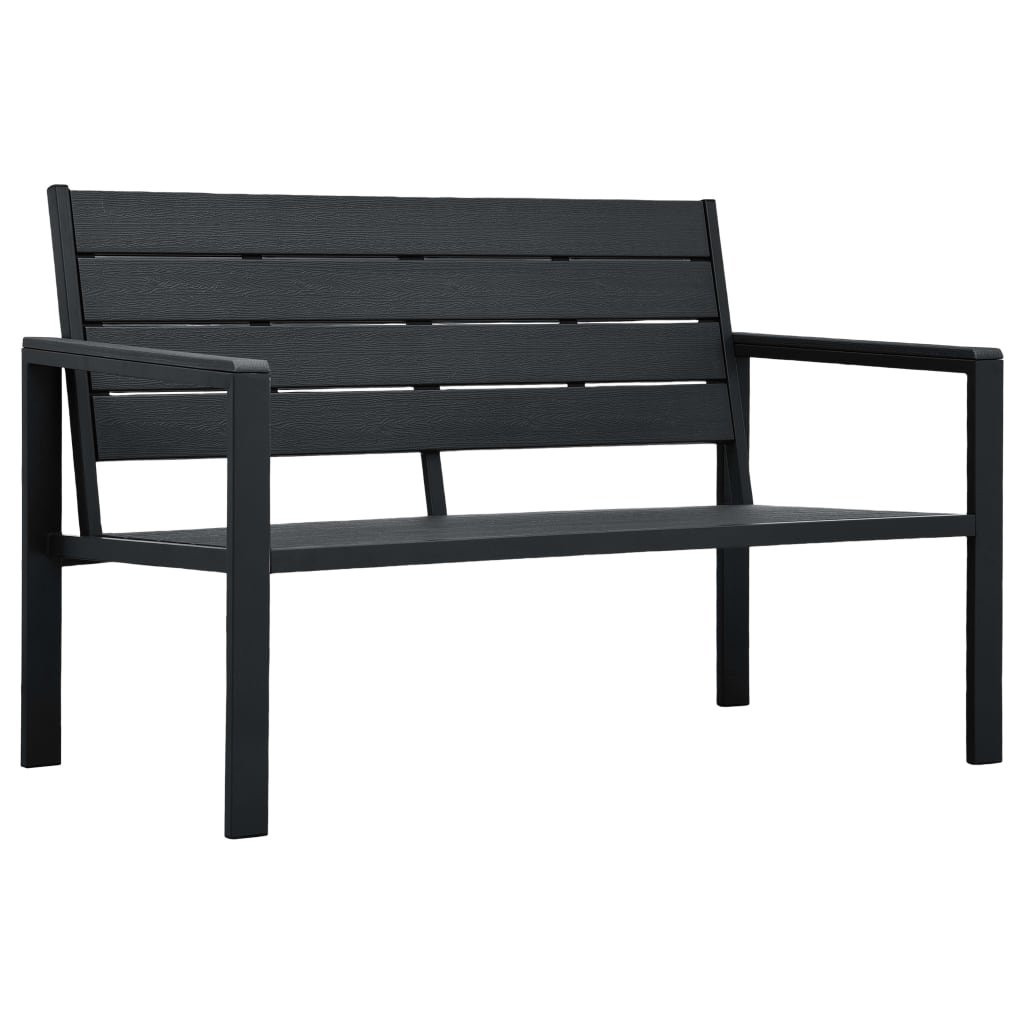 vidaXL Ławka ogrodowa, 120 cm, czarna, HDPE o wyglądzie drewna