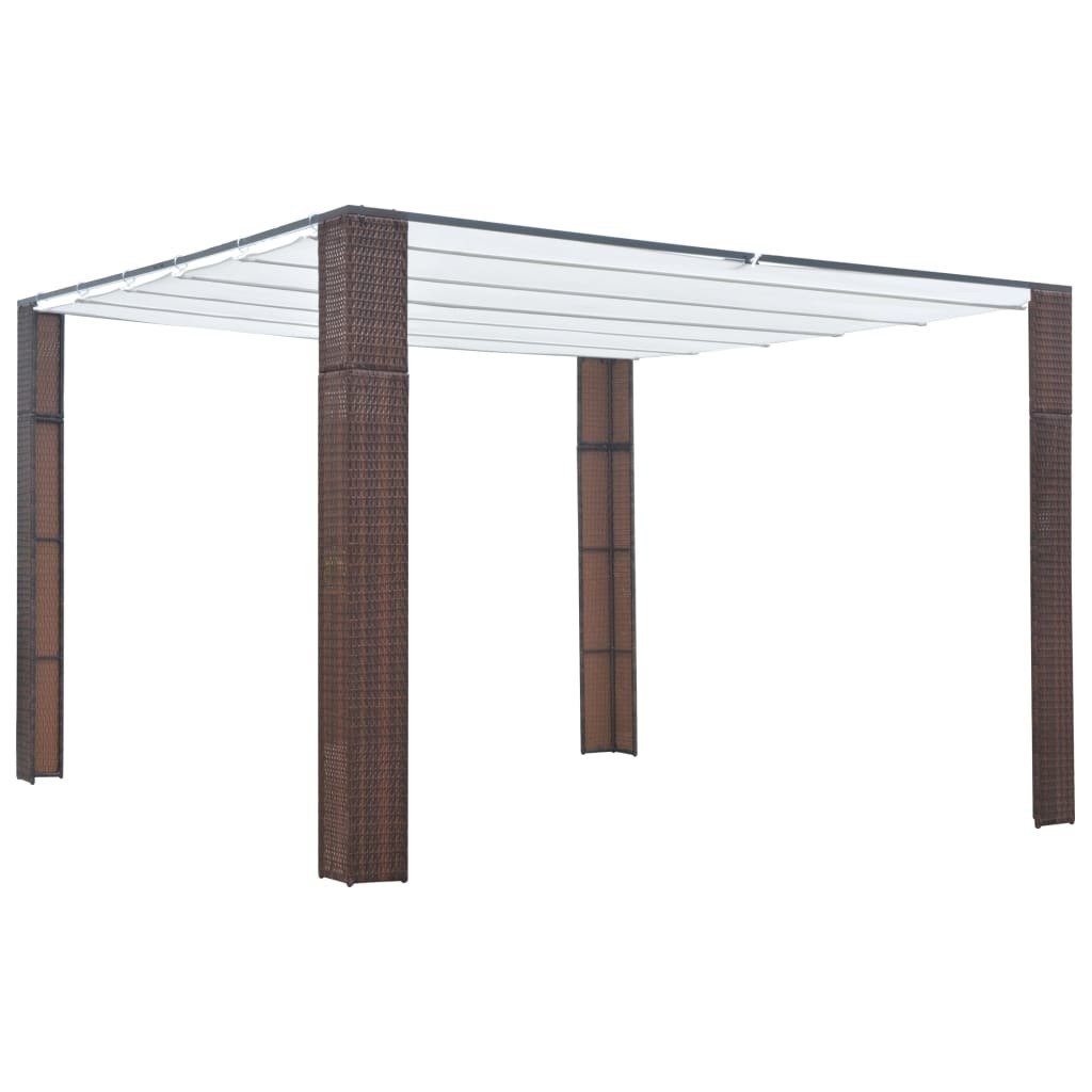 shumee Altana z dachem polirattan 300x300x200cm brązowo kremowa