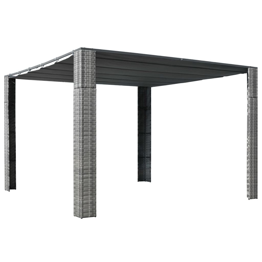 shumee Altana z dachem polirattan 300x300x200cm szary i antracytowy