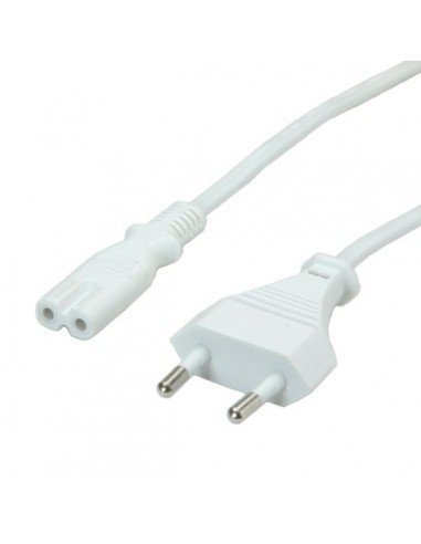 VALUE Kabel zasilający Euro 2-pin 1.8m biały