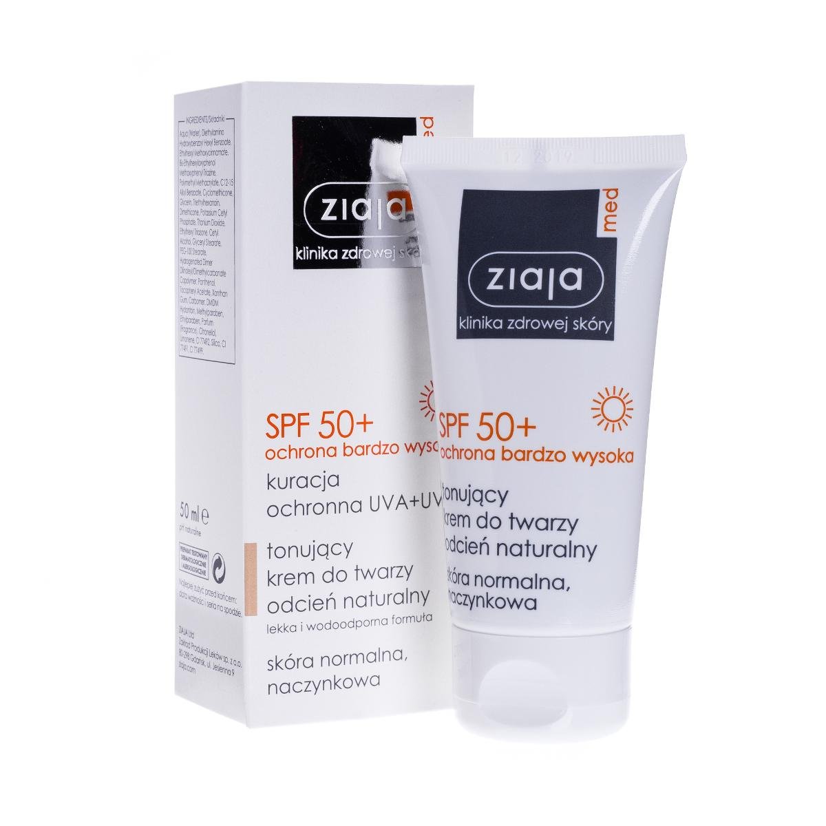 Ziaja Med SPF50+ krem tonujący naturalny 50ml