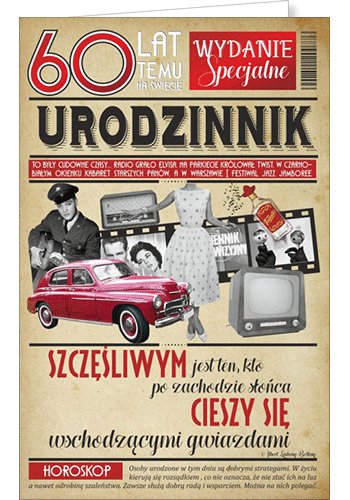 Karnet okolicznościowy, 60 urodziny, U48