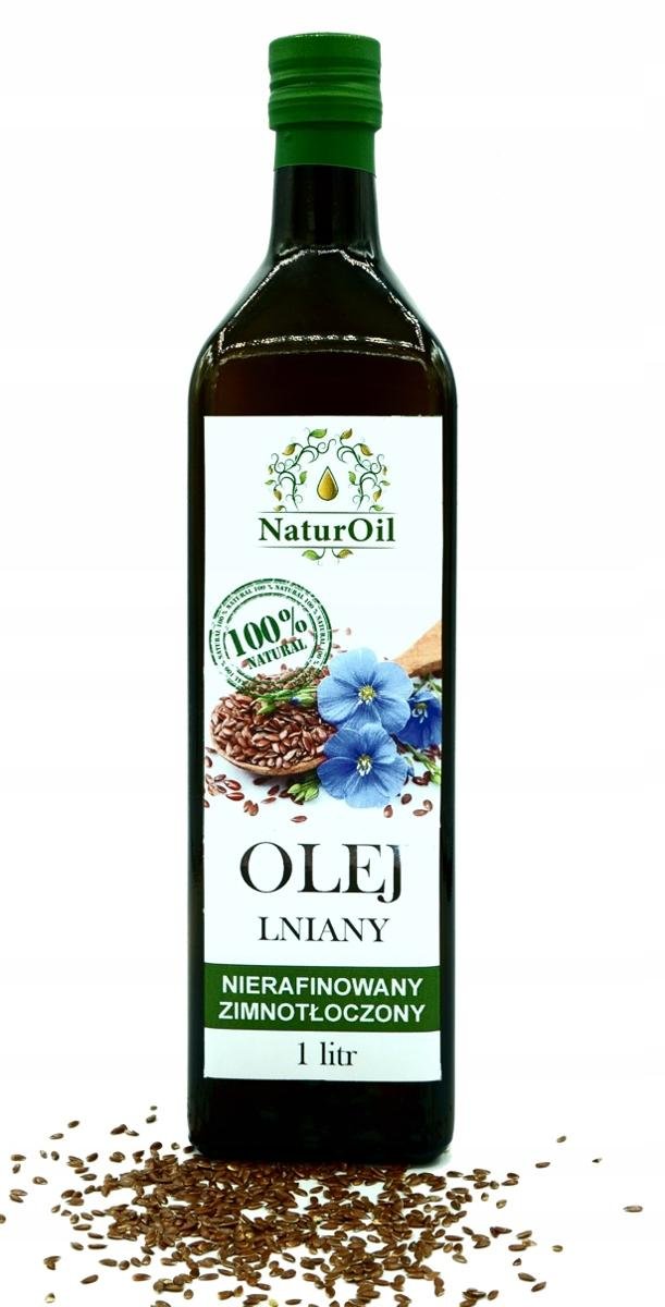 Olej lniany z lnu brązowego 1litr NaturOil