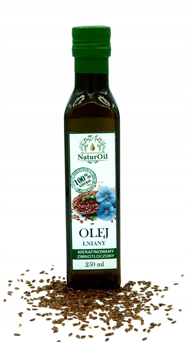 Olej lniany z lnu brązowego 250ml NaturOil