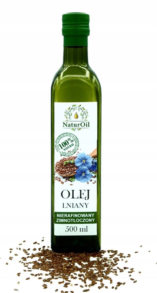 Olej lniany z lnu brązowego 500ml NaturOil