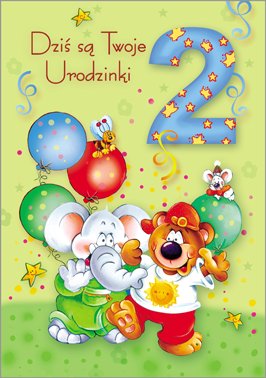 Karnet okolicznościowy, 2 urodziny, DZ 16