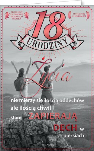 Karnet okolicznościowy, 18 urodziny, U33