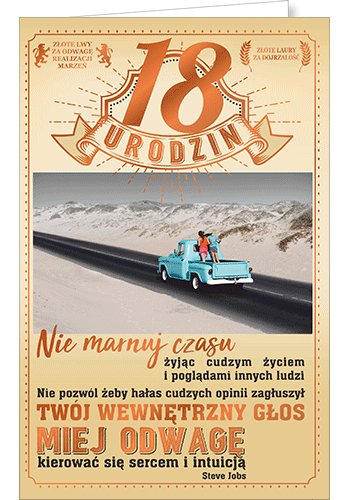 Karnet okolicznościowy, 18 urodziny, U 67