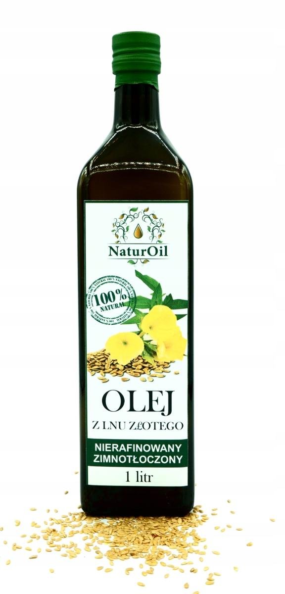 Olej lniany z lnu złotego 1000ml NaturOil