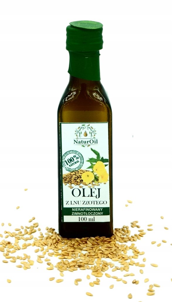 Olej lniany z lnu złotego 100ml NaturOil