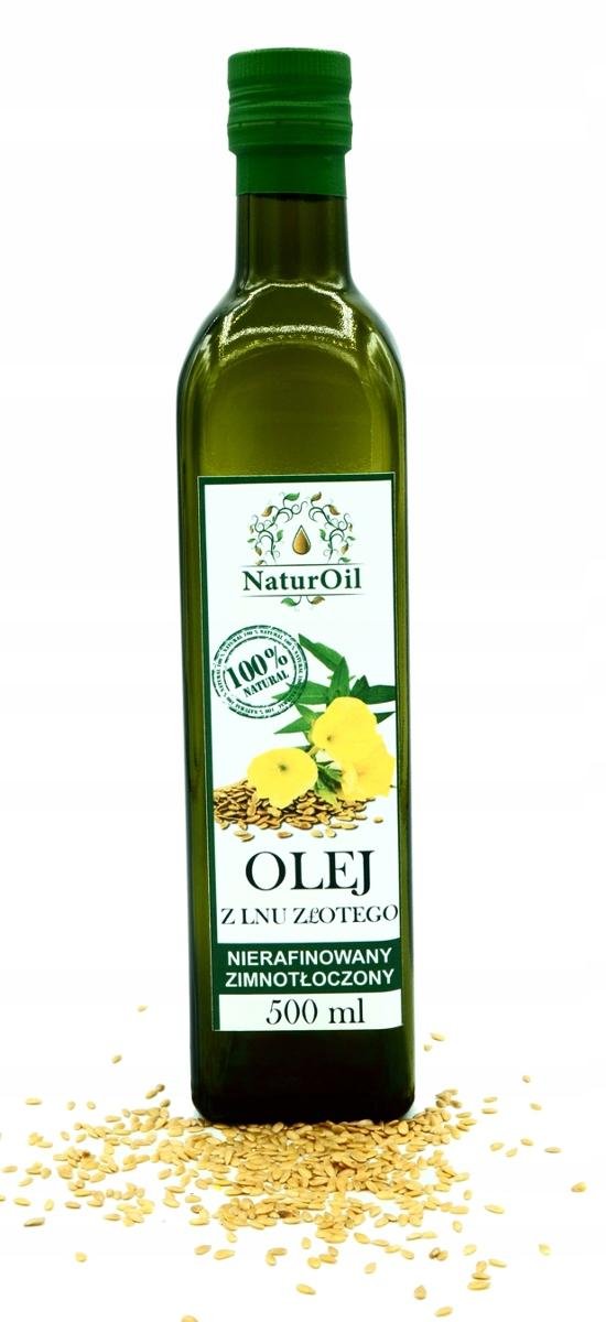 Olej lniany z lnu złotego 500ml NaturOil