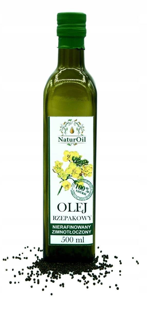Olej rzepakowy, zimnotłoczony 500ml NaturOil