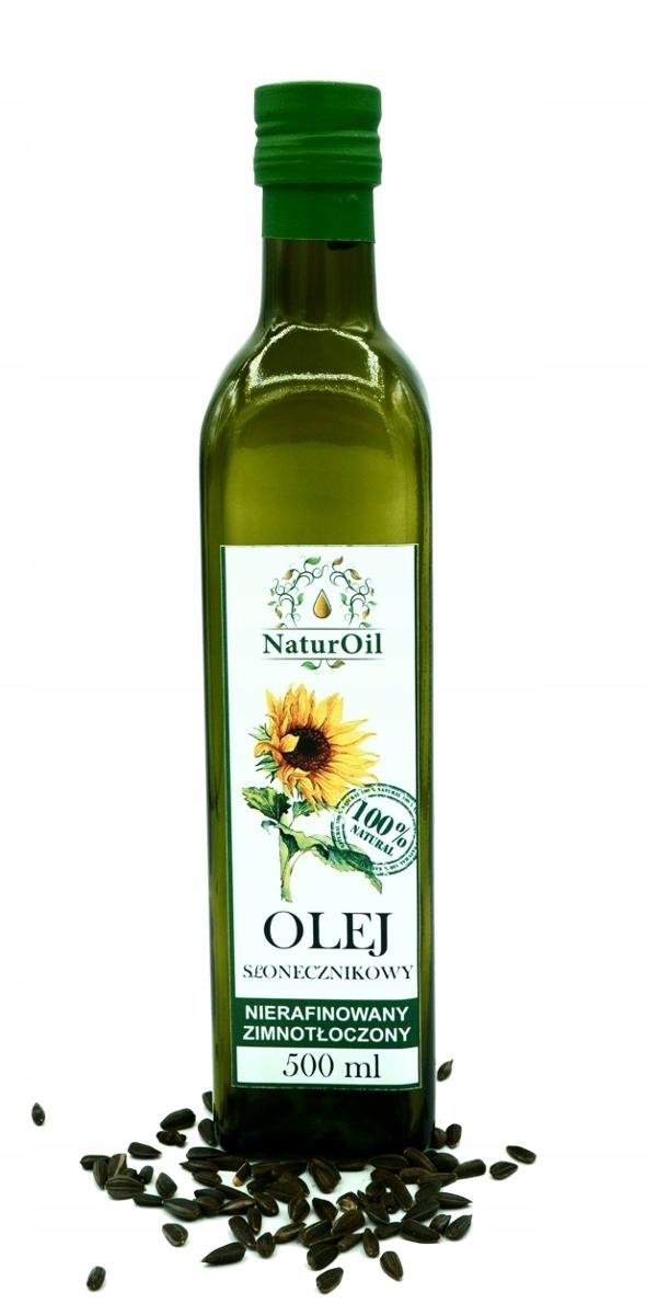 Olej słonecznikowy, zimnotłoczony 500ml NaturOil