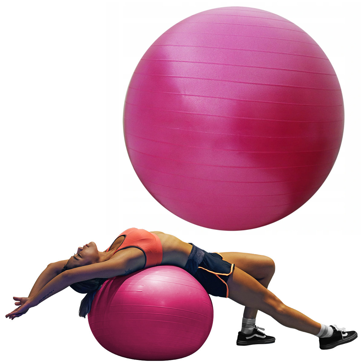 Piłka gimnastyczna 65cm w kolorze różowym Sportvida