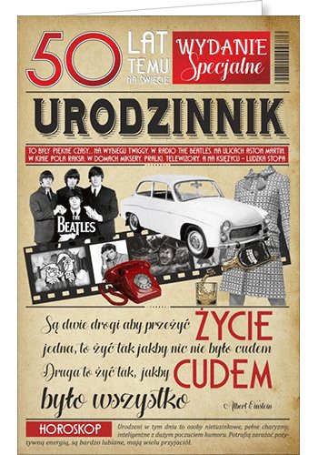 Karnet okolicznościowy, 50 urodziny, U47
