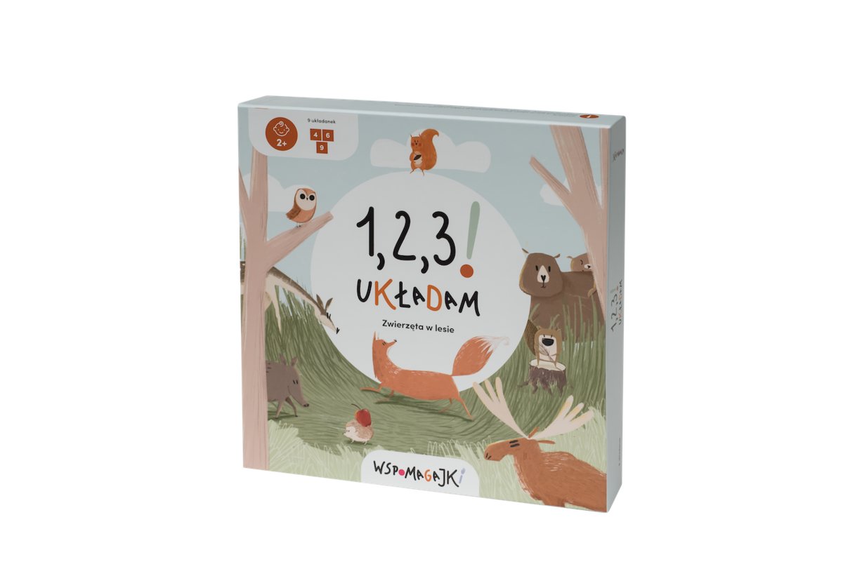 Wspomagajki Puzzle 1,2,3 Układam Zwierzęta w Lesie