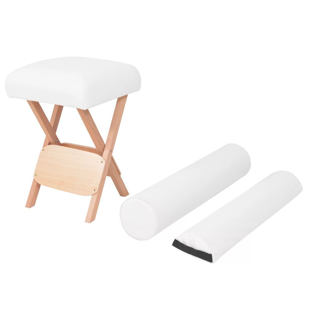 vidaXL Składany stołek do masażu z 2 wałkami, grubość siedziska 12 cm vidaXL