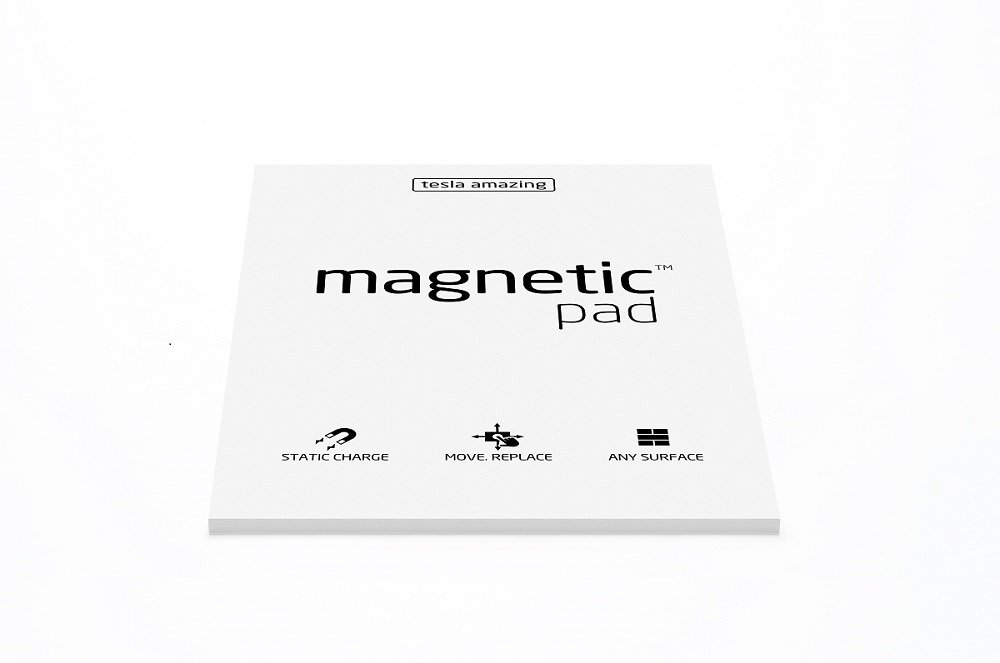 Magnetic Notes Niesamowity bloczek z karteczkami do notowania  Tesla, magnetyczne karteczki, trzymają się każdej powierzchni, 50 karteczek, biały A4 MP-A4-White