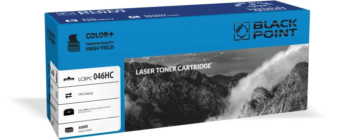 Black Point CRG-046HC CYAN toner zamiennik do Canon i-Sensys: LBP653Cdw, LBP654Cx, MF732Cdw, MF734Cdw, MF735Cx LCBPC046HC