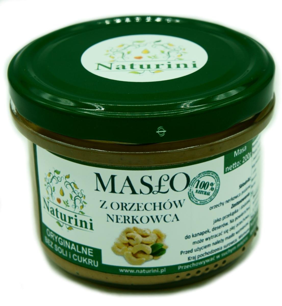 Masło pasta z nerkowców 100% gładkie NATURINI 200 g