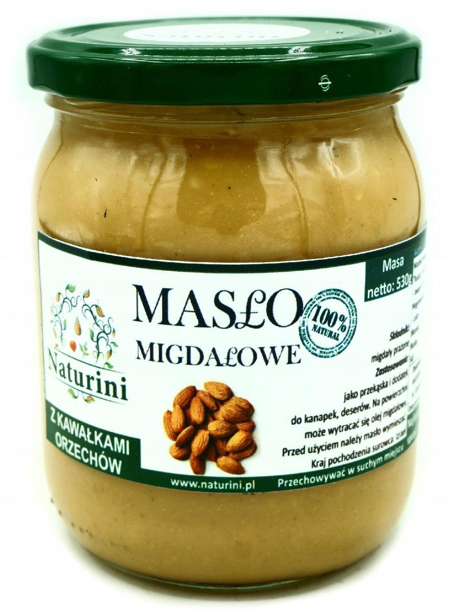 KREM Pasta z migdałów 100% NATURALNA CRUNCHY 530g