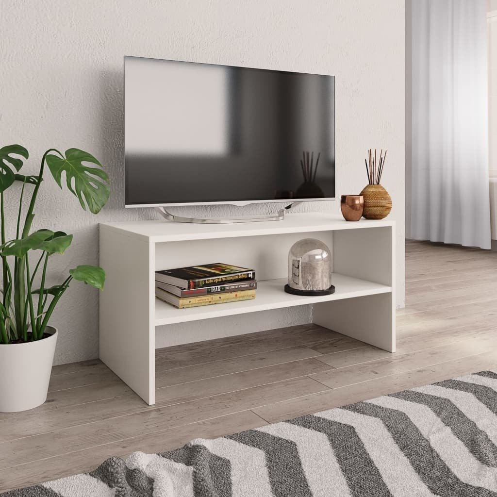 vidaXL Szafka pod TV, biała, 80 x 40 x 40 cm, płyta wiórowa