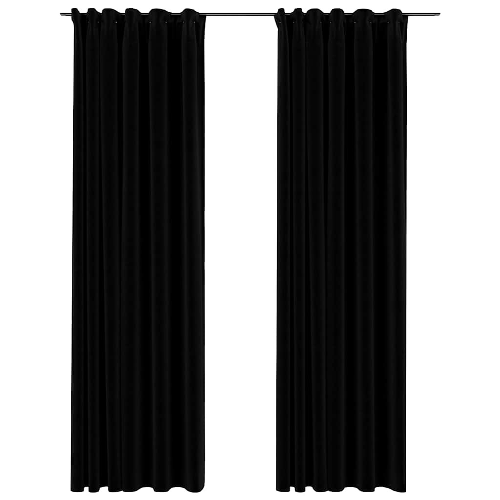 vidaXL Zasłony, 2 szt., czarne, 140x225 cm