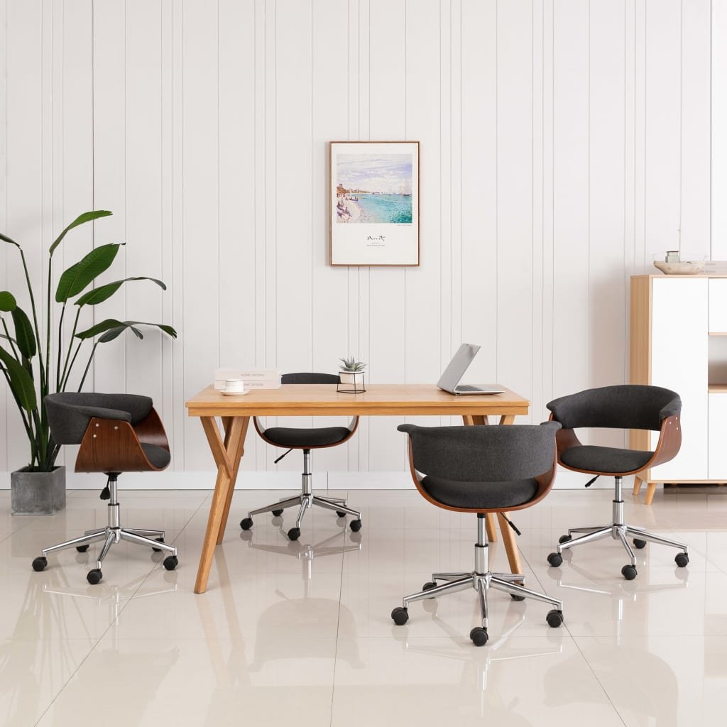 vidaXL Obrotowe krzesła stołowe, 4 szt., szare, obite tkaniną 3054885