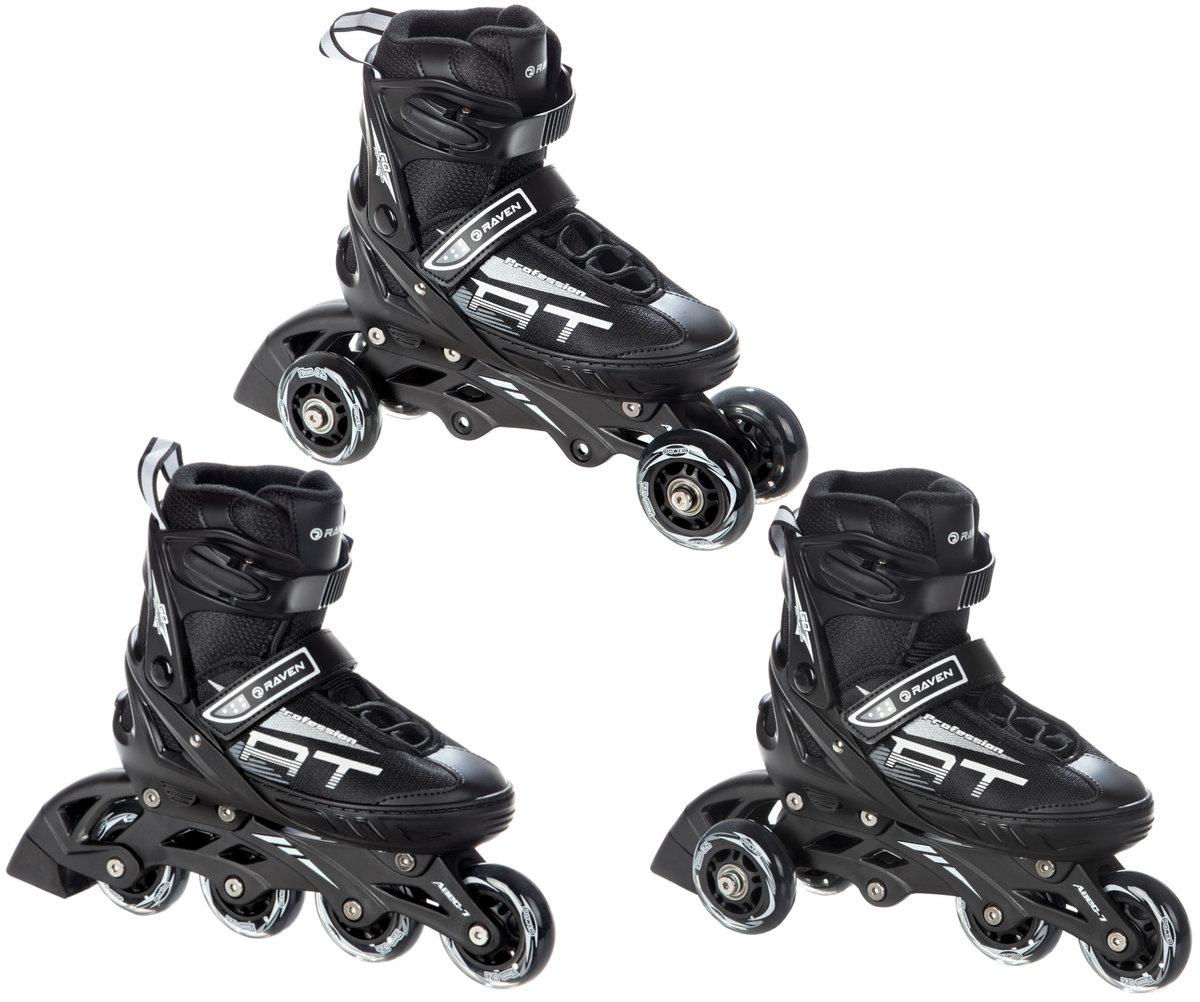 Rolki Wrotki 3w1 Raven Profession Black 35-39