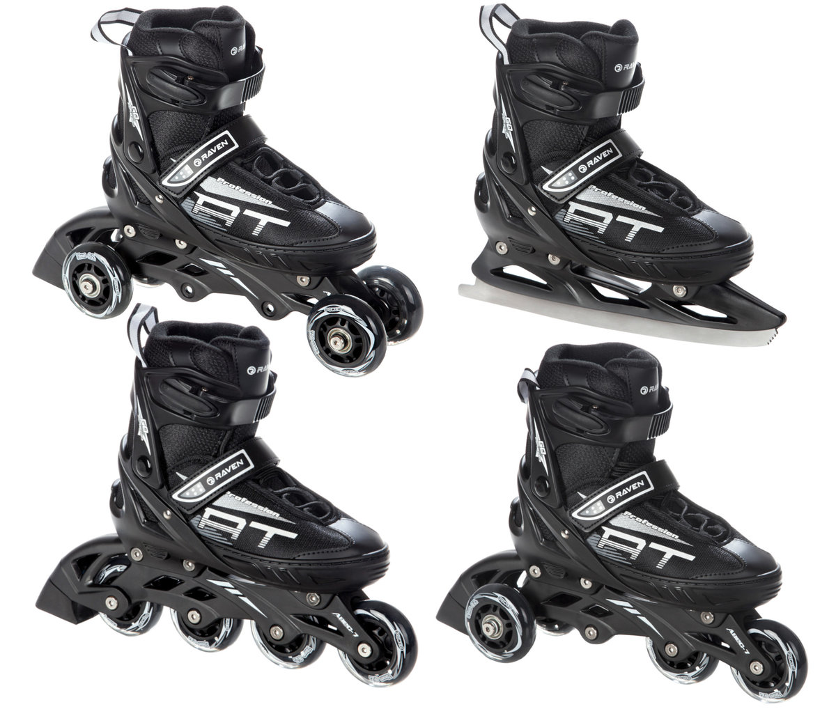 Rolki Łyżwy 4w1 Raven Profession Black 35-39