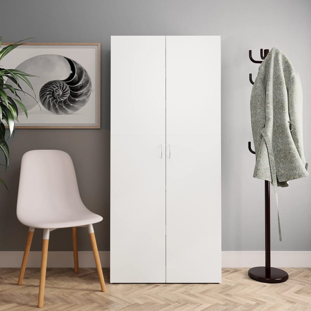vidaXL Szafka na buty, biała, 80x35,5x180 cm, płyta wiórowa