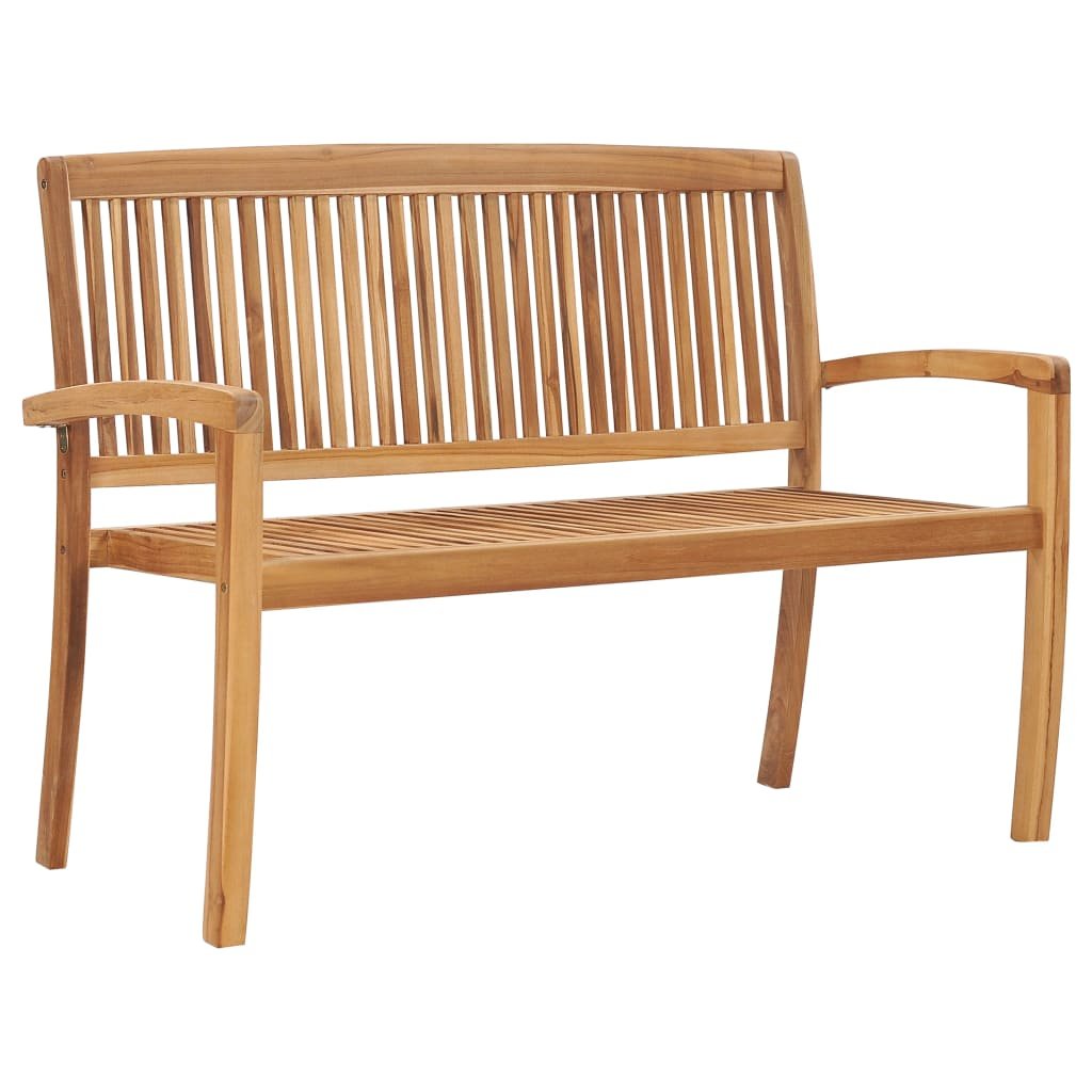 vidaXL 2-osobowa ławka ogrodowa, 128,5 cm, lite drewno tekowe