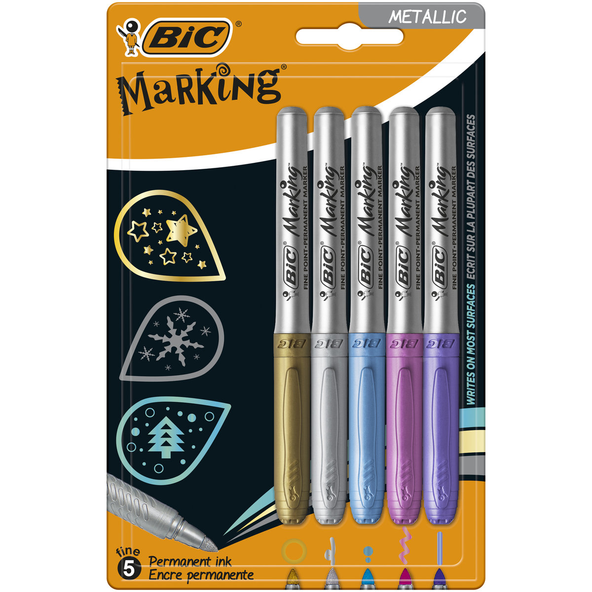BIC Marker permanentny okrągły 5kol Bc Metalc B/c