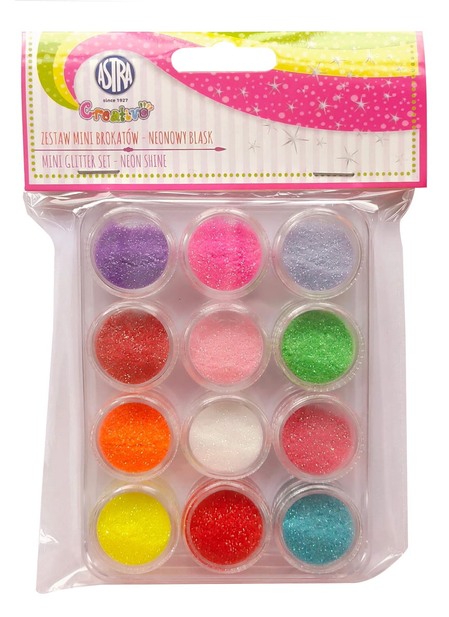 Zestaw mini brokatów - Neonowy blask ASTRA - ASTRA papiernicze