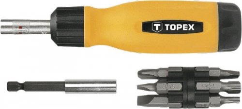 Topex Końcówki wkrętakowe z uchwytem, zestaw 14 szt. TOP-39D518