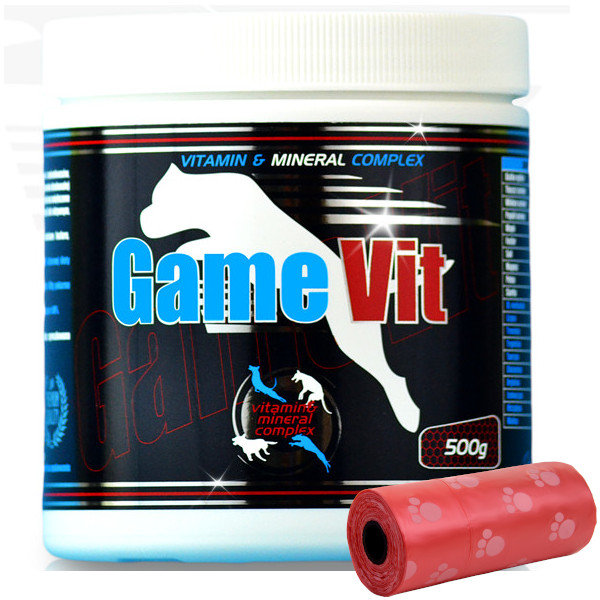 Game Dog Witaminy suplementy dla psów Game Dog GameVit 500g woreczki na odchody GD-GAMEVIT-500G