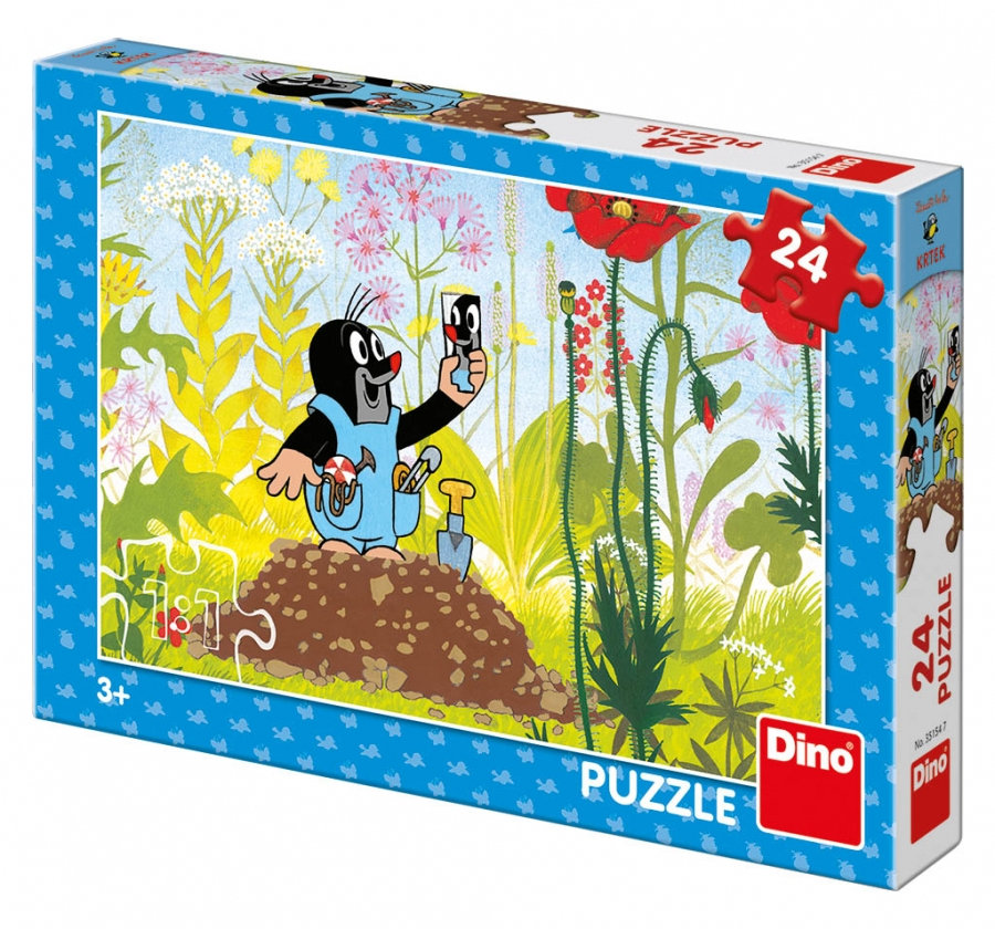 Dino, puzzle, puzzle, Krecik i Przyjaciele, Przygoda ze spodenkami 24 el.